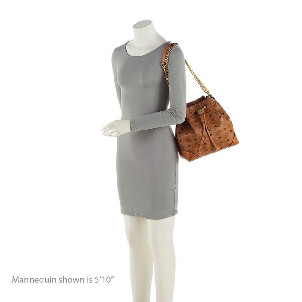 MCM Visteos Leather Klassik Drawstring Small Bucket Bag - Picture 5 of 15